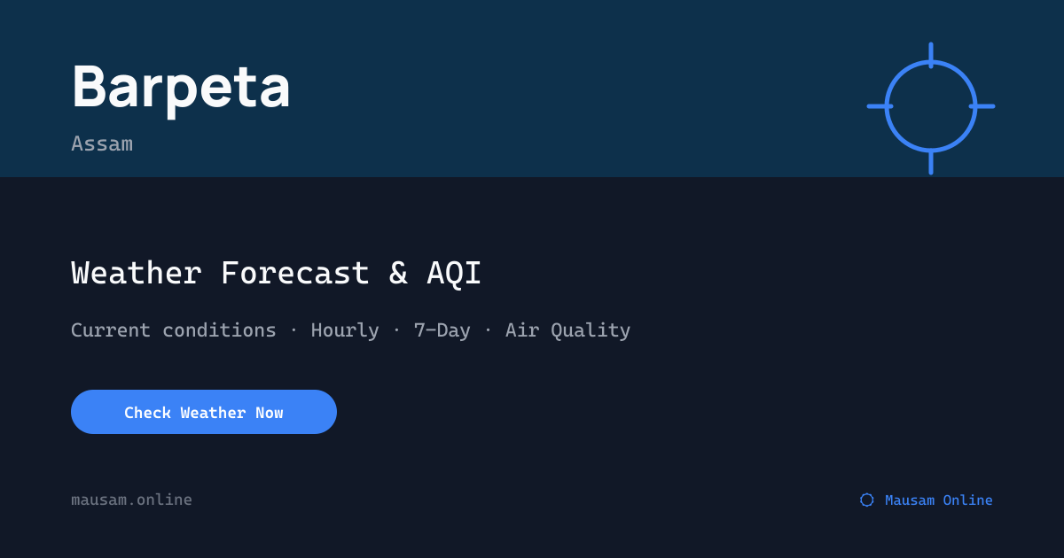 Barpeta Weather & Temperature — Today, Tomorrow & 7-Day Forecast